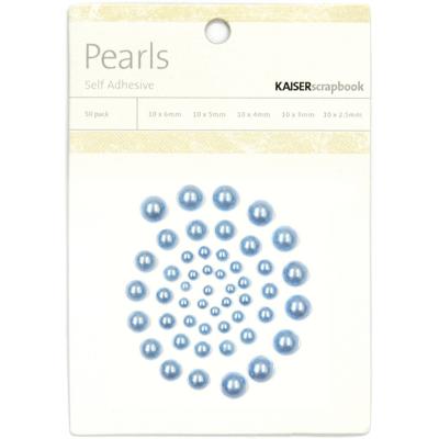 Self-Adhesive Pearls 50/Pkg-Denim