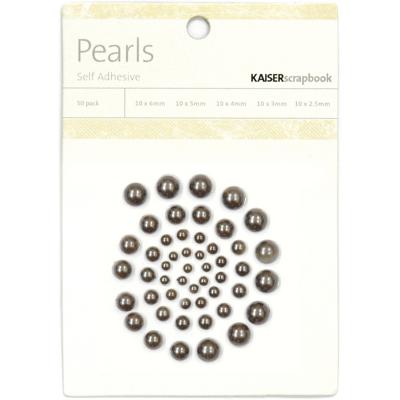 Self-Adhesive Pearls 50/Pkg-Pewter