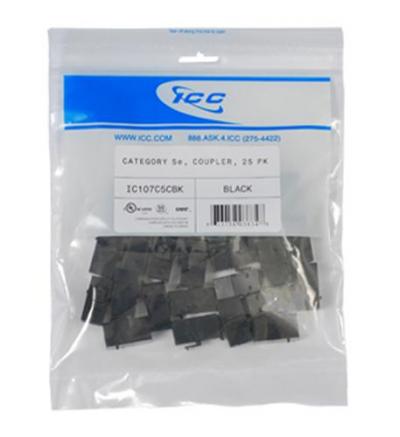 MODULE, COUPLER, CAT 5e 25 PK, BLACK