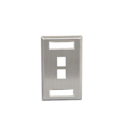 FACEPLATE, ID, STAINLESS, 1-GANG, 2-PORT