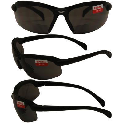 C2 Safety Shop Glasses with Black Frame and 1.0x Smoke Lenses