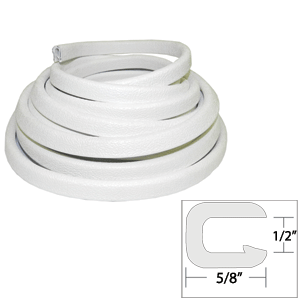 TACO Flexible Vinyl Trim - ½' Opening x ⅝'W x 25L - White