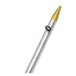 TACO 8 Center Rigger Pole - Silver w/Gold Rings & Tips - 1-⅛' Butt End Diameter