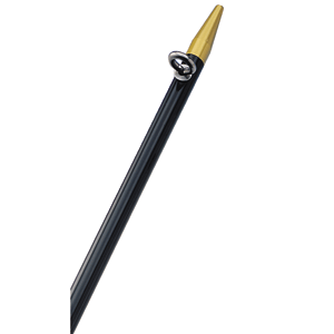 TACO 8 Center Rigger Pole - Black w/Gold Rings & Tips - 1-⅛' Butt End Diameter