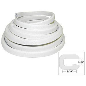 TACO Flexible Vinyl Trim - 5/32' Opening x 9/16'W x 25L - White