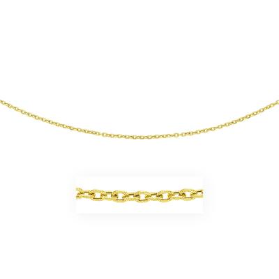 3.5mm 14k Yellow Gold Pendant Chain with Textured Links