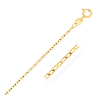 14k Yellow Gold Faceted Cable Link Chain 1.3mm