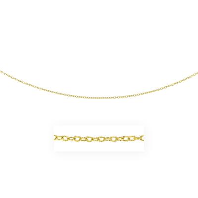 2.5mm 14k Yellow Gold Pendant Chain with Textured Links