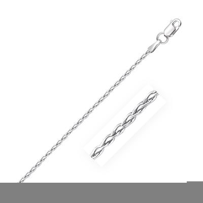 14k White Gold Round Wheat Anklet 1.8mm