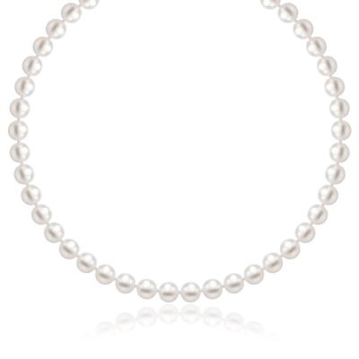 14k Yellow Gold Necklace with White Freshwater Cultured Pearls (6.0mm to 6.5mm)