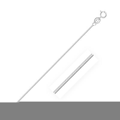 14k White Gold Octagonal Shiny Snake Chain 0.7mm
