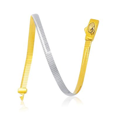 4.0 mm 14k Two Tone Gold Reversible Omega