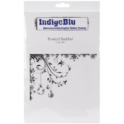 IndigoBlu Cling Mounted Stamp 9.25'X6.25'-Frosted Baubles