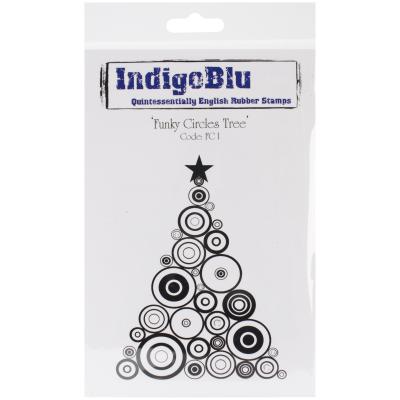 IndigoBlu Cling Mounted Stamp 7'X4.75'-Funky Circles Tree