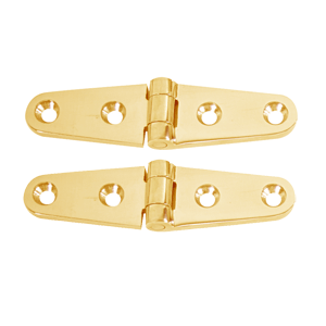 Whitecap Strap Hinge - Polished Brass - 4' x 1' - Pair