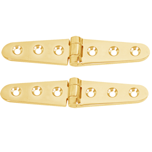 Whitecap Strap Hinge - Polished Brass - 6' x 1-1/8' - Pair