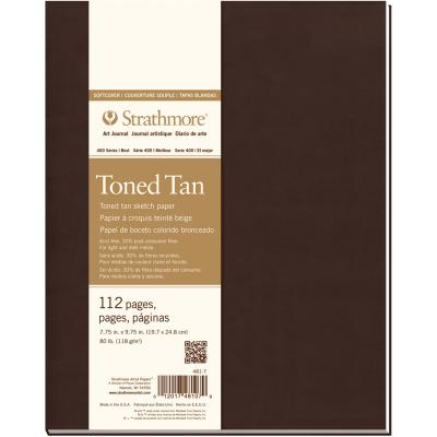 Strathmore Toned Sketch Softcover Journal 7.75''X9.75''-Tan 56 Sheets