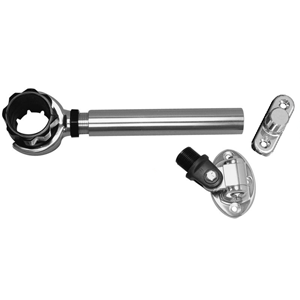 Rupp Threaded Antenna Support w/6' Pipe Mount, Oval 4-Way Base & 1.5' Collar