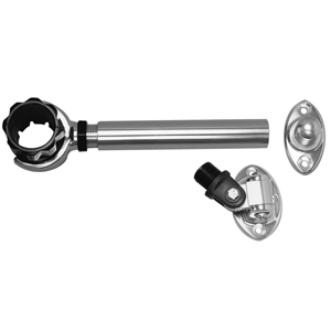 Rupp Threaded Antenna Support w/6' Flat Mount, Oval 4-Way Base & 1.5' Collar