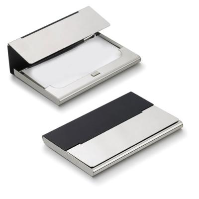 Malta Black Matte Silver Plated Business Card Case