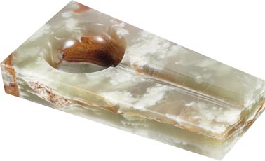 Moonstone White Onyx Cigar Ashtray with Single Cigar Rest