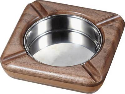 Laurel Natural Maple Wood and Walnut Square Cigarette Ashtray
