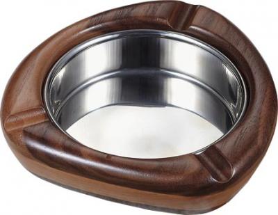 Chesnut Natural Maple Wood and Walnut Triangular Cigarette Ashtray