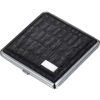 Visol Ares Black Leather Double Sided Cigarette Case