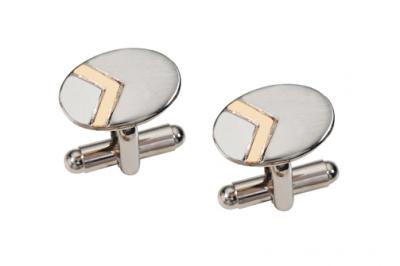 Visol Stainless Steel and Gold Cufflinks