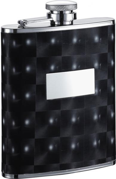 Visol Chase 6oz Black Stainless Steel Hip Flask