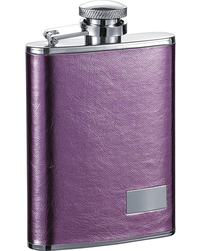Visol Emma 3oz Pink Leatherette Stainless Steel Hip Flask