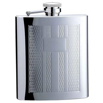 Visol Textured Columns Matte Engraved 8 oz. Hip Flask