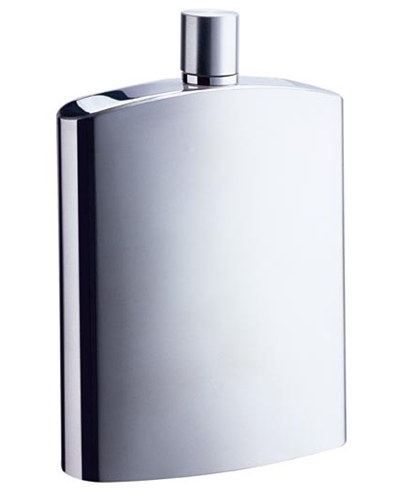 Visol David Brushed Metallic Large Stainless Steel 8 oz. Hip Flask