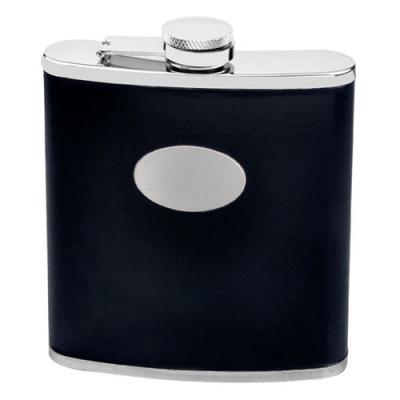 Visol Eclipse II Black Leatherette Stainless Steel 18oz Hip Flask