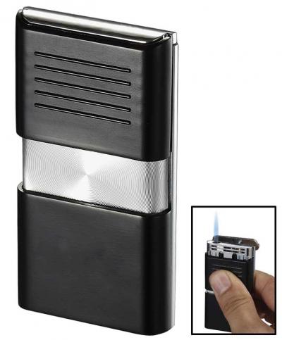 Visol Noipas Black and Chrome Wind-Resistant Torch Flame Lighter
