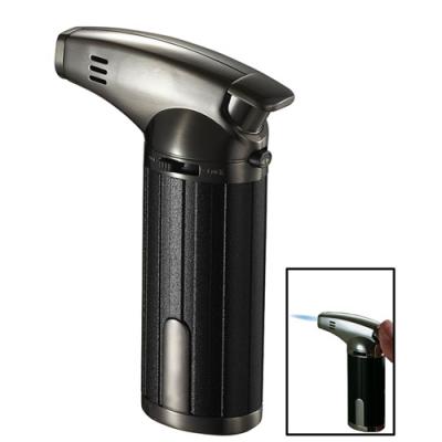 Visol Fiamma Black and Gunmetal Wind-Resistant Jet Flame Table Cigar Lighter