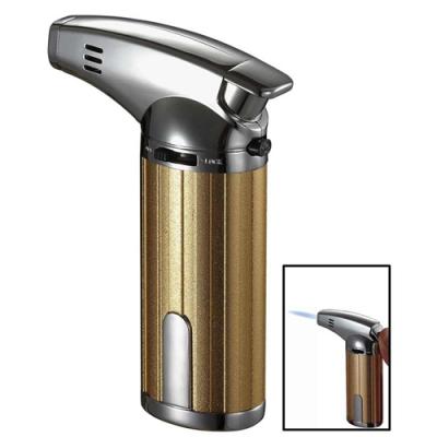 Visol Fiamma Gold and Chrome Wind-Resistant Jet Flame Table Cigar Lighter
