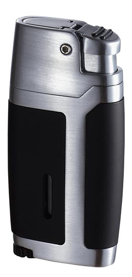 Visol Bron Matte Black and Brushed Chrome Lighter