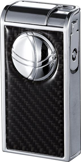 Visol Infinity Flame Chrome and Carbon Fiber Double Torch Cigar Lighter