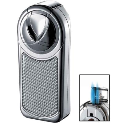 Visol Dobrev III Triple Jet Flame Chrome White Carbon Fiber Cigar Lighter