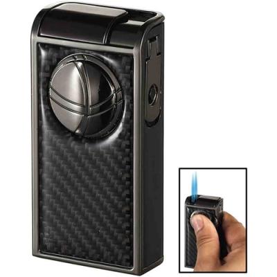 Visol Infinity Double Jet Carbon Fiber Gunmetal Cigar Lighter