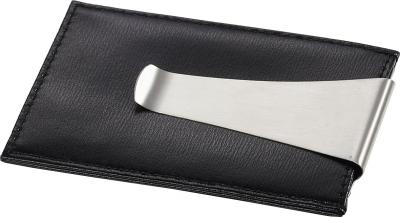 Visol Oliver Black Leather Money Clip / Card Holder
