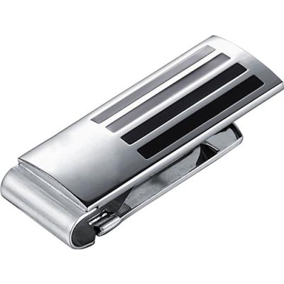 Visol Armand Black Lacquer Stainless Steel Engravable Money Clip