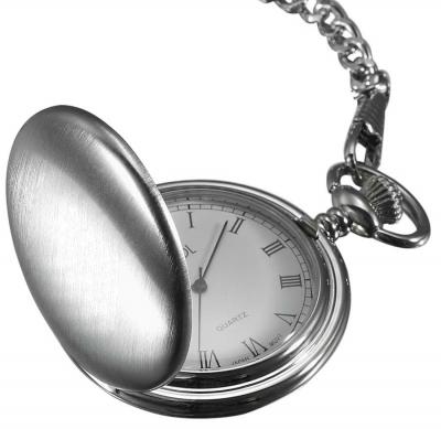 Visol Scipio Brushed Chrome Quartz Pocket Watch