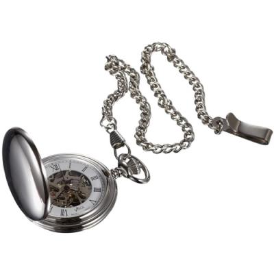 Visol Quinn Polished Chrome Mechanical Pocket Watch