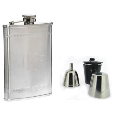 Visol Athens Greek Bands Deluxe Hip Flask Gift Set - 8 oz