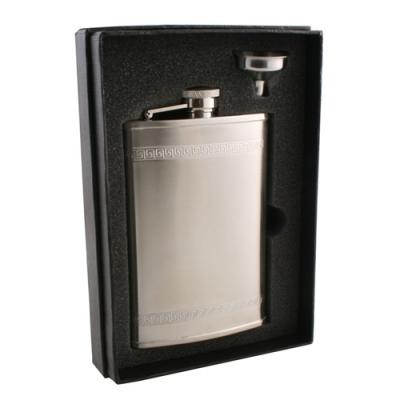 Visol Athens Greek Bands Hip Flask Gift Set - 8 oz