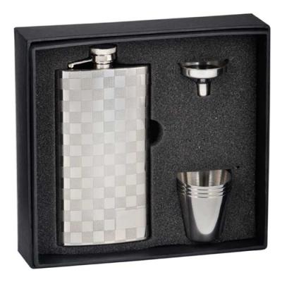 Visol Checkered Slim 5 oz Liquor Flask Gift Set