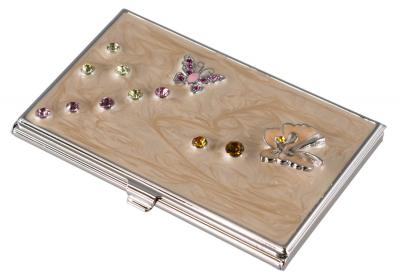 Visol Ellie Butterfly with Crystals Embedded Womens Business Card Case