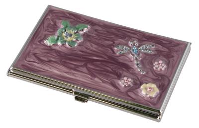 Visol Dragonfly Crystals and Lacquer Womens Business Card Case